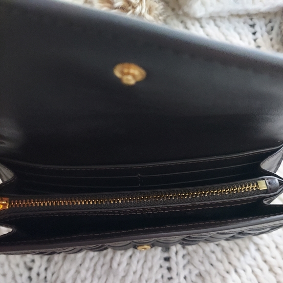 TORY BURCH Britten Woven Flap Wallet Wristlet - Deep Brown - Picture 4 of 11